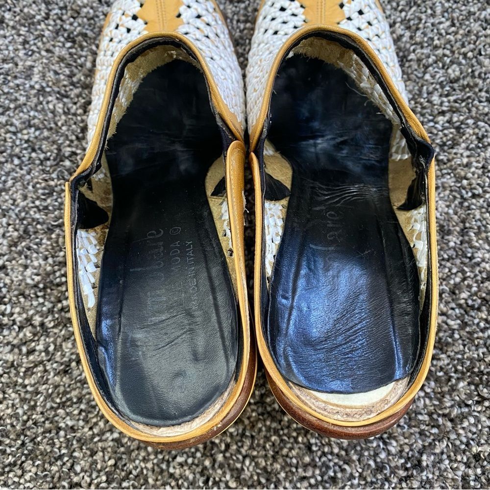 Famolare Elle Moda Yellow open weave design leather shoes Size 9 - Picture 11 of 11